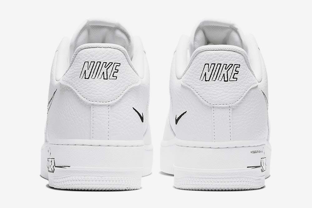 nike air force 1 sketch black swoosh